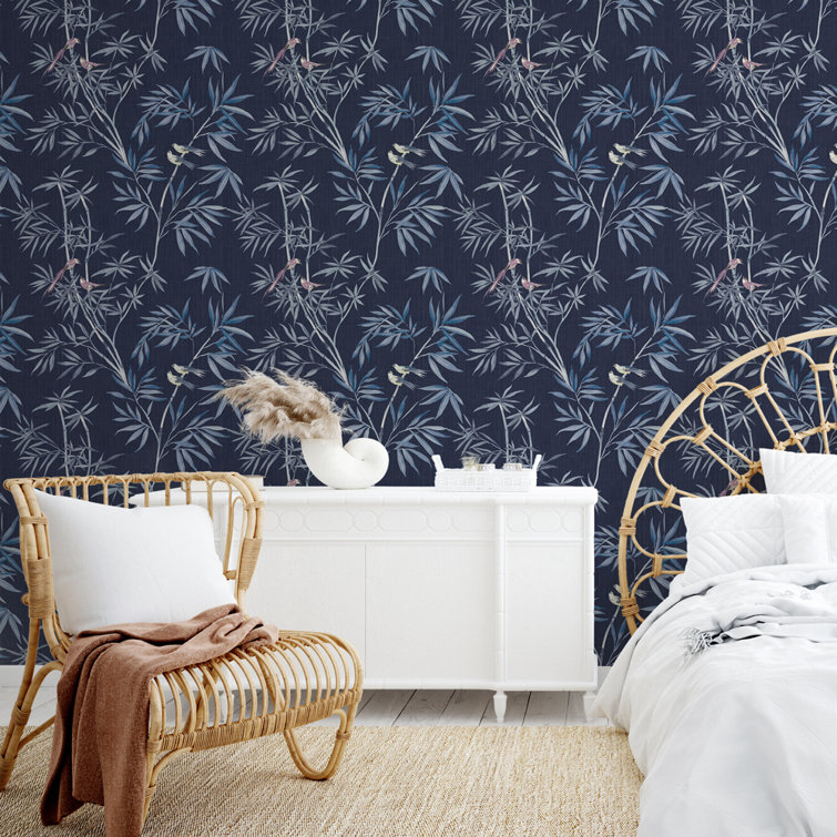 Nightfall Bamboo Chinoiserie Peel and Stick Wallpaper Roll