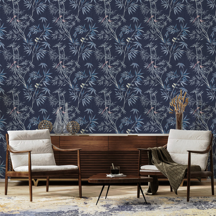 Nightfall Bamboo Chinoiserie Peel and Stick Wallpaper Roll