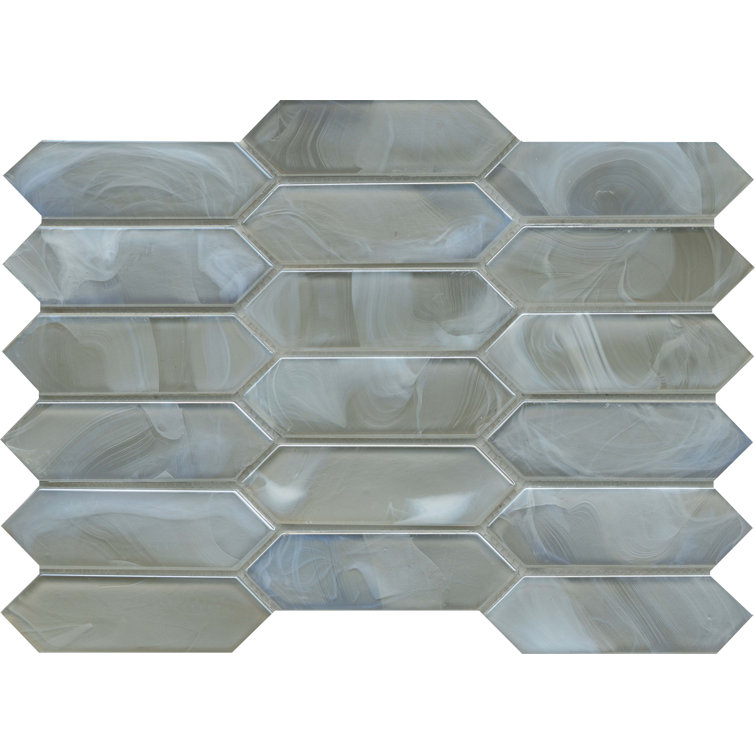 Silver 10" x 14" Glass Honeycomb Mosaic Tile