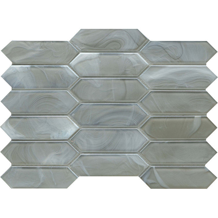 Silver 10" x 14" Glass Honeycomb Mosaic Tile