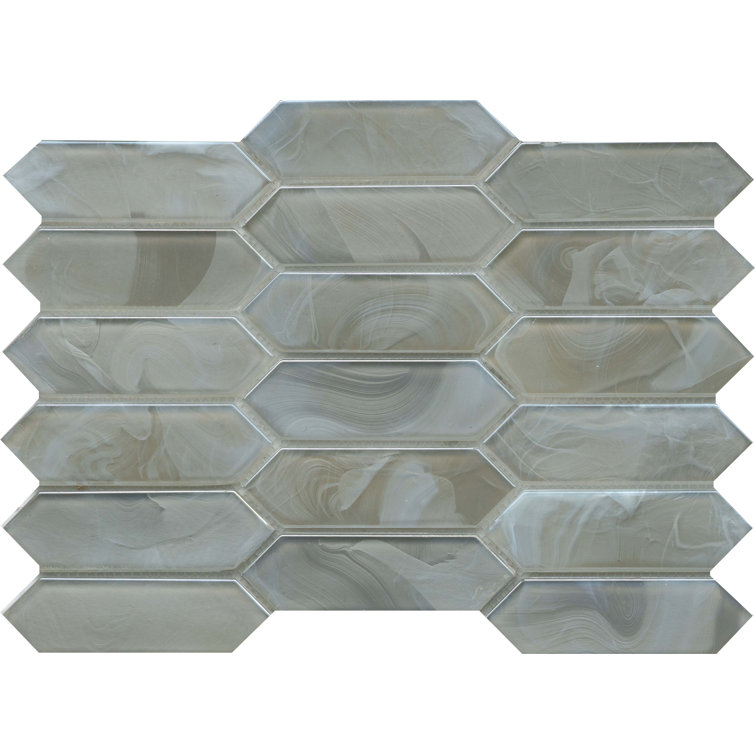 Silver 10" x 14" Glass Honeycomb Mosaic Tile