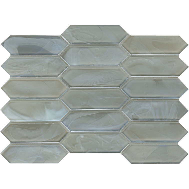 Silver 10" x 14" Glass Honeycomb Mosaic Tile