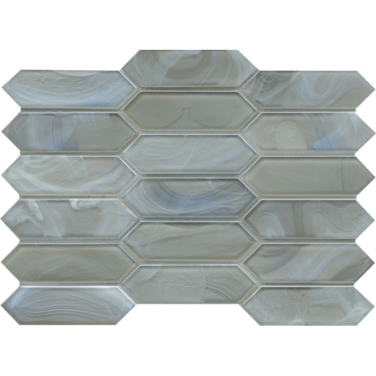 Silver 10" x 14" Glass Honeycomb Mosaic Tile