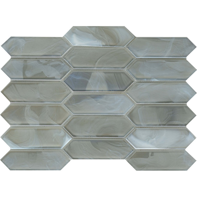 Silver 10" x 14" Glass Honeycomb Mosaic Tile