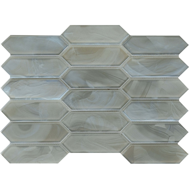 Silver 10" x 14" Glass Honeycomb Mosaic Tile