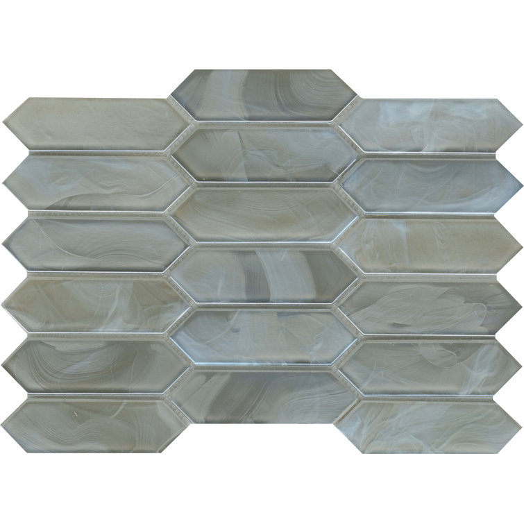 Silver 10" x 14" Glass Honeycomb Mosaic Tile