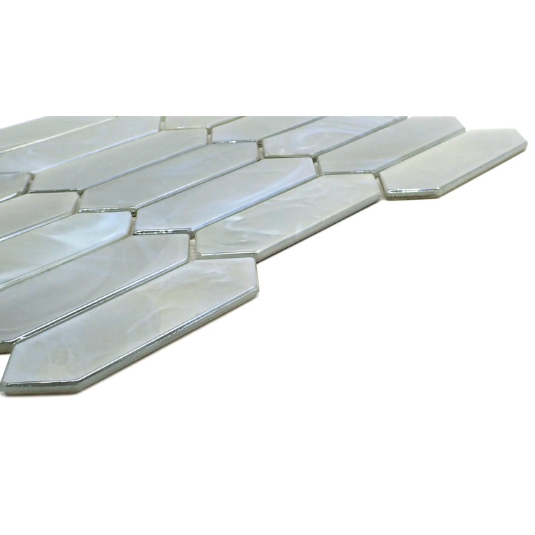 Silver 10" x 14" Glass Honeycomb Mosaic Tile