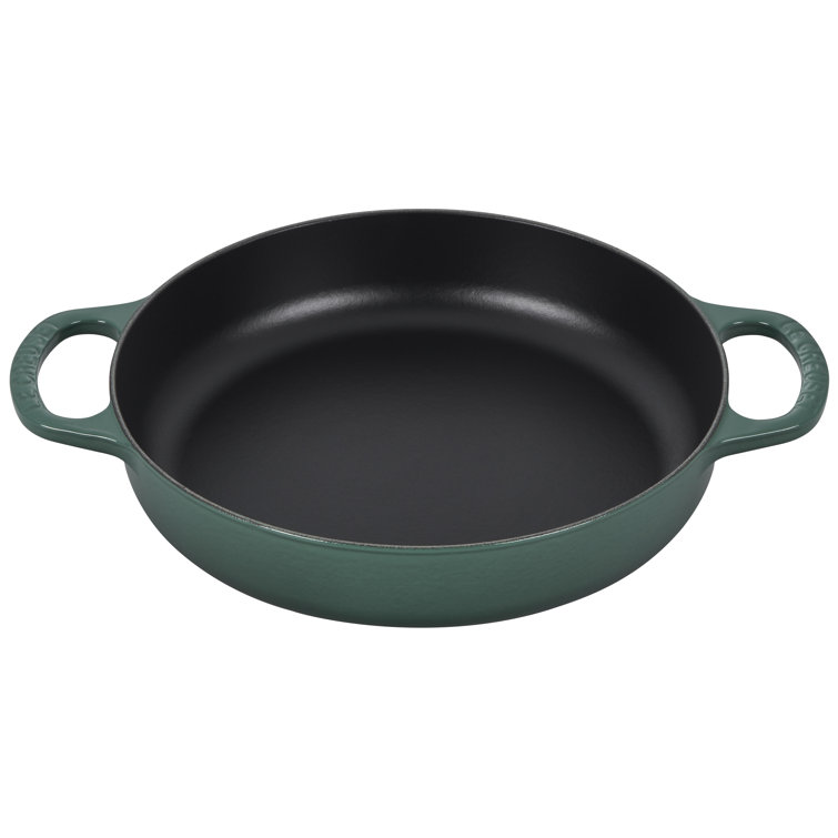 Artichoke Green Enameled Cast Iron Oval Braiser with Handles