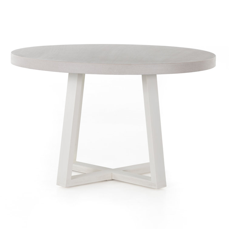 Cyrus 47'' Beige and White Round Outdoor Dining Table