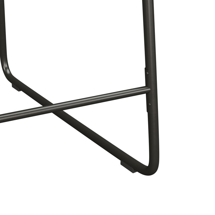 Brown Leather and Wood Swivel Counter Stool with Metal Frame