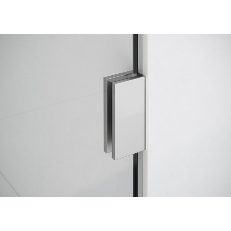 Halo 60" x 78" Frameless Clear Glass Hinged Shower Door in Brushed Nickel