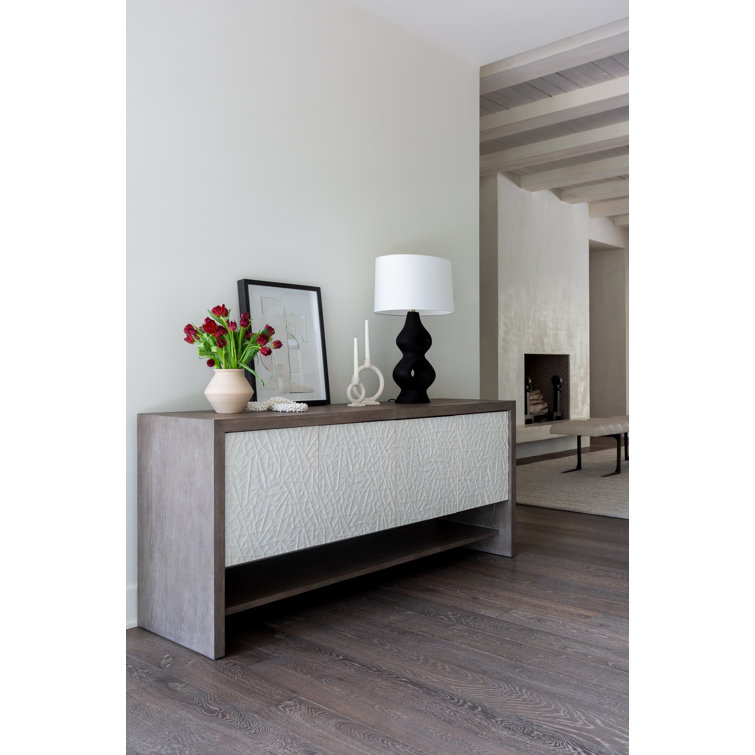 Weathered Oak and Cream 72'' Rectangular Sideboard with Storage