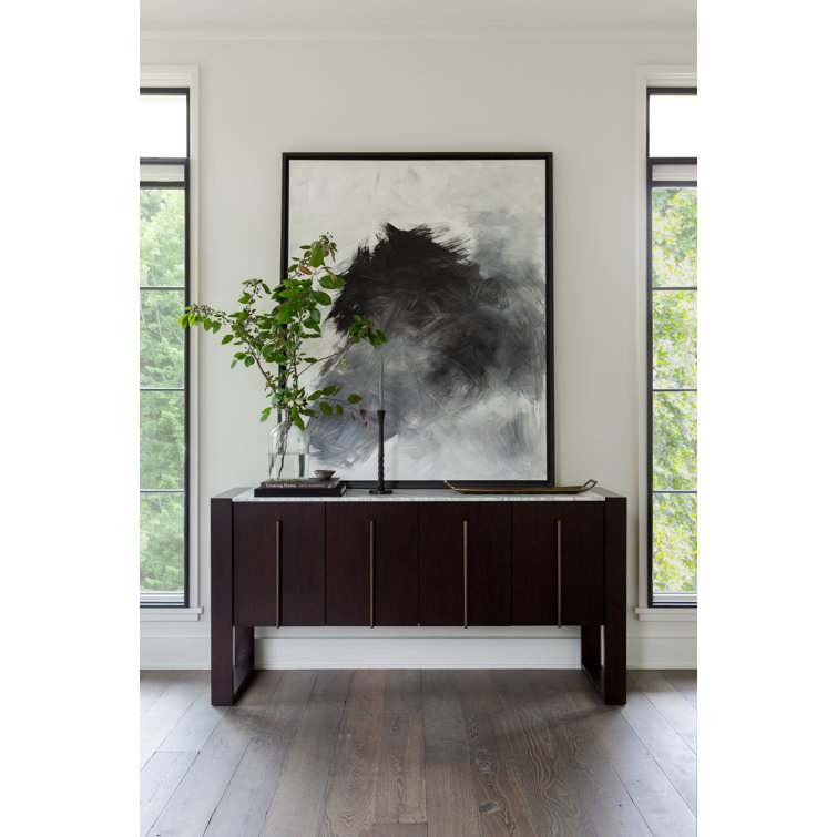 Parma 68'' Dark Walnut Sideboard with Marble Top