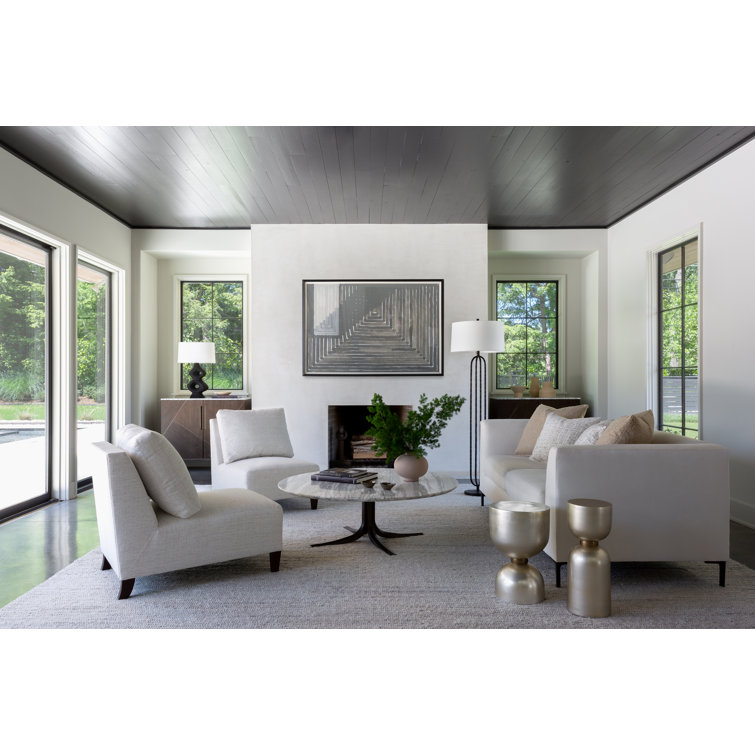 Gray Metal Round Contemporary Coffee Table