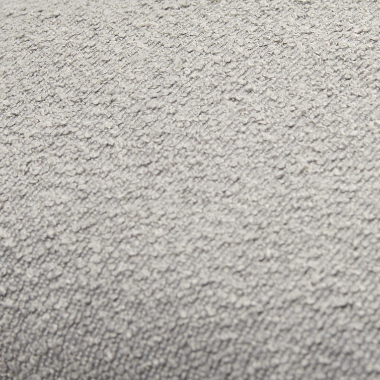Gray Boucle Square Throw Pillow with Down Fill