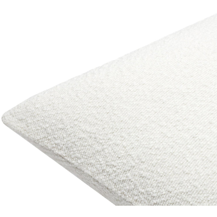 White Boucle 22" x 22" Throw Pillow Cover