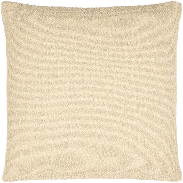 Cream Boucle Square Throw Pillow Cover 20" x 20"
