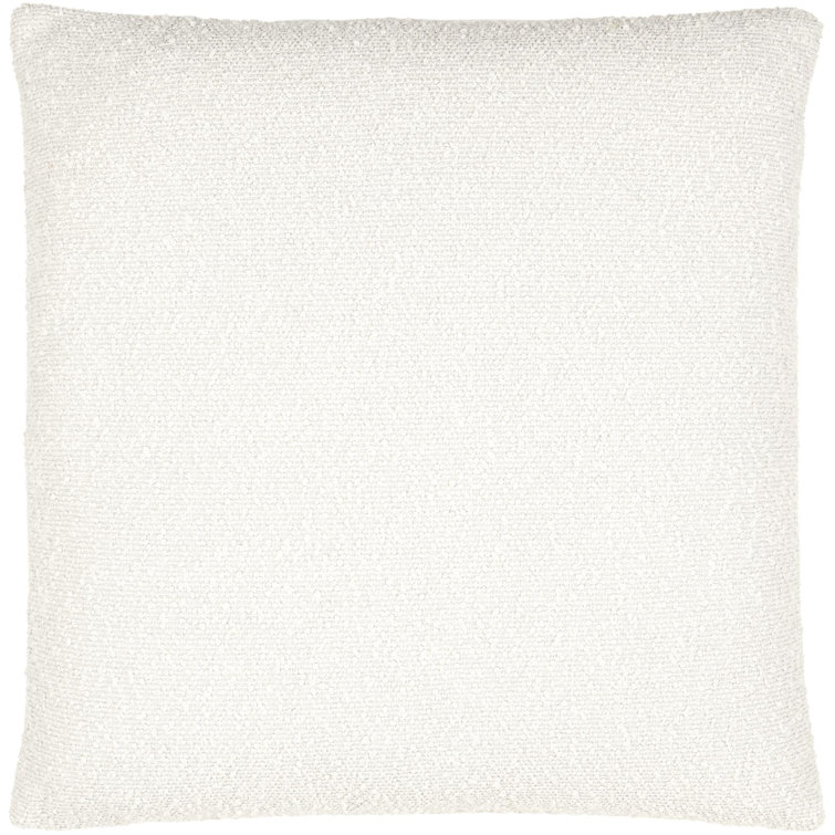 Cozy White Boucle 20x20 Throw Pillow with Polyester Insert