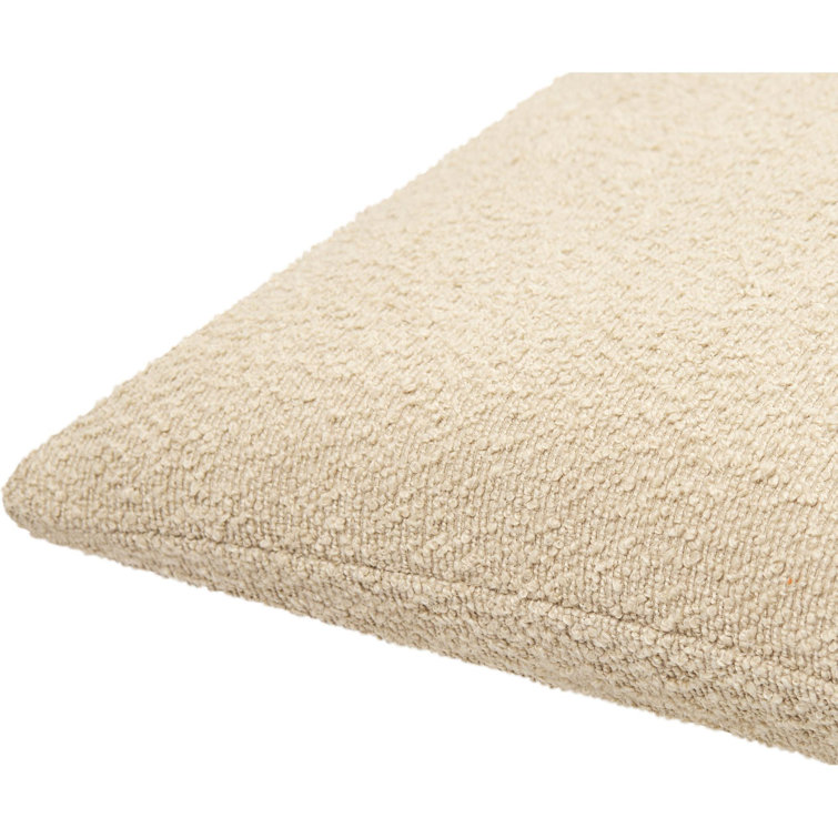 Cream Boucle Square Throw Pillow Cover 20" x 20"