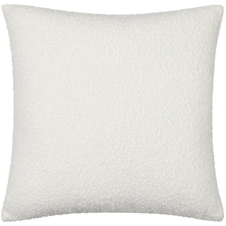 White Boucle 22" x 22" Throw Pillow Cover