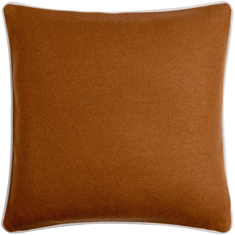 Lombard Medium Brown Wool 18" Square Throw Pillow