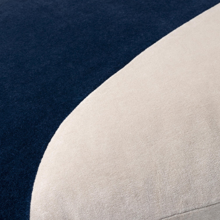 Navy Blue and Cream Cotton Down Throw Pillow Set