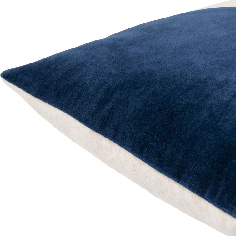 Navy Blue and Cream Cotton Down Throw Pillow Set