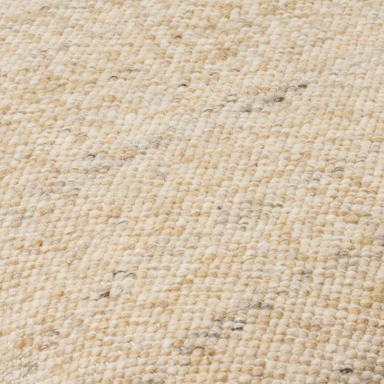 Alcona Beige Wool Square Throw Pillow