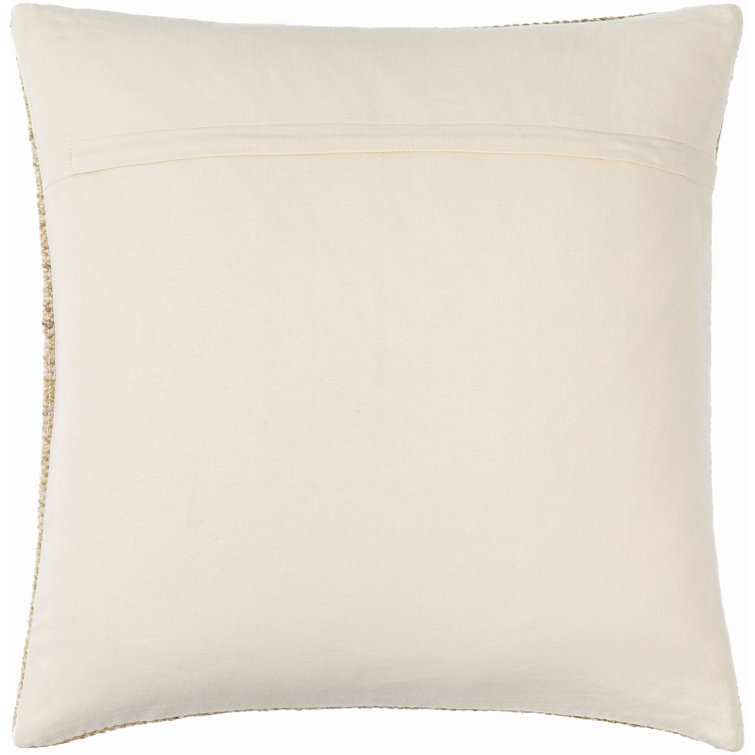Alcona Beige Wool Square Throw Pillow