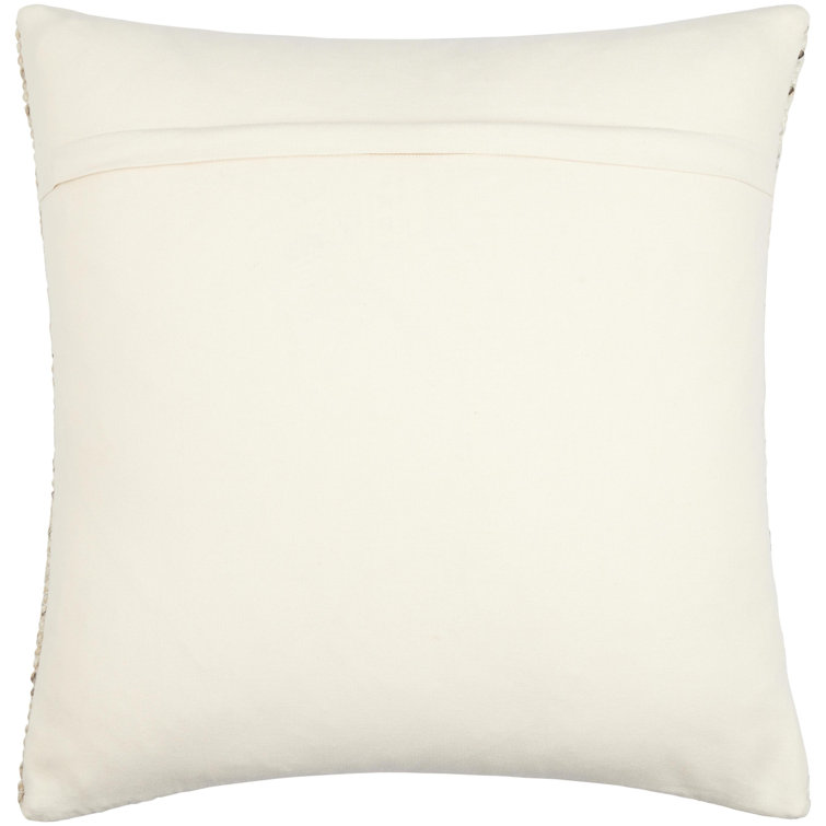 Dia Striped Beige and Off-White Wool Throw Pillow