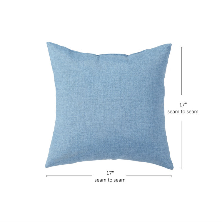 Denim Blue 17" Square Outdoor Throw Pillow Set