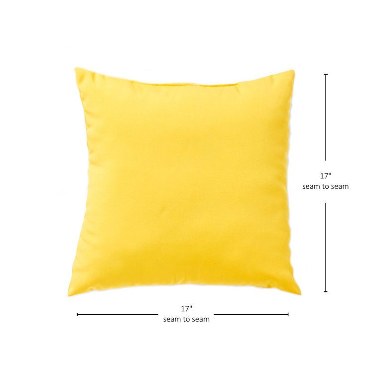 Sunbeam Yellow 17" Square Outdoor Throw Pillows, Set of 2