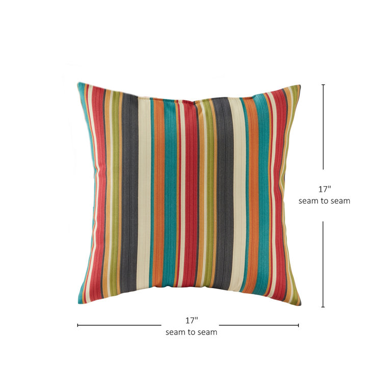 Sunset Stripe 17" Square Outdoor Throw Pillow Set