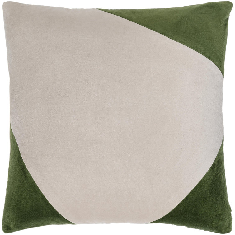 Light Sage Cotton Velvet Square Pillow Cover 22" x 22"