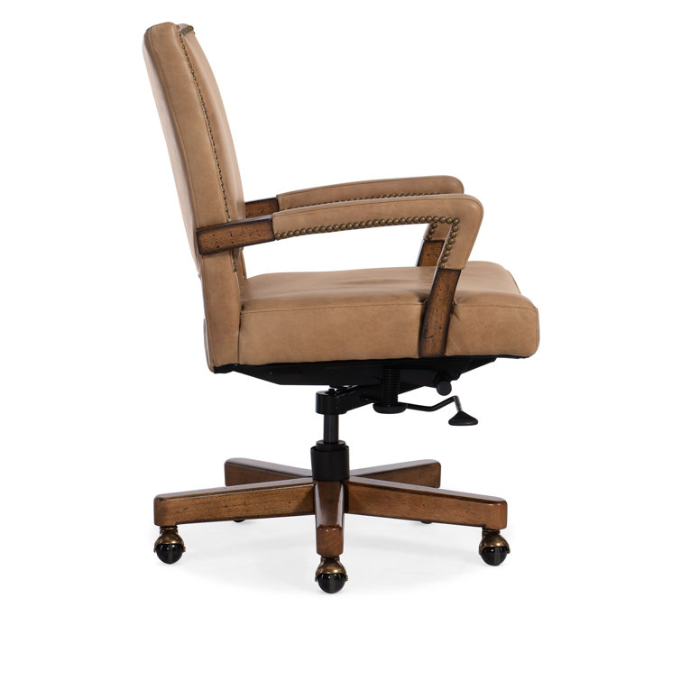 Venerando Latte Brown Leather Swivel Executive Chair