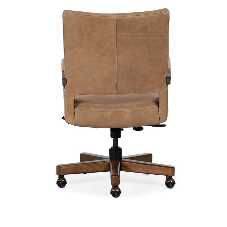 Venerando Latte Brown Leather Swivel Executive Chair