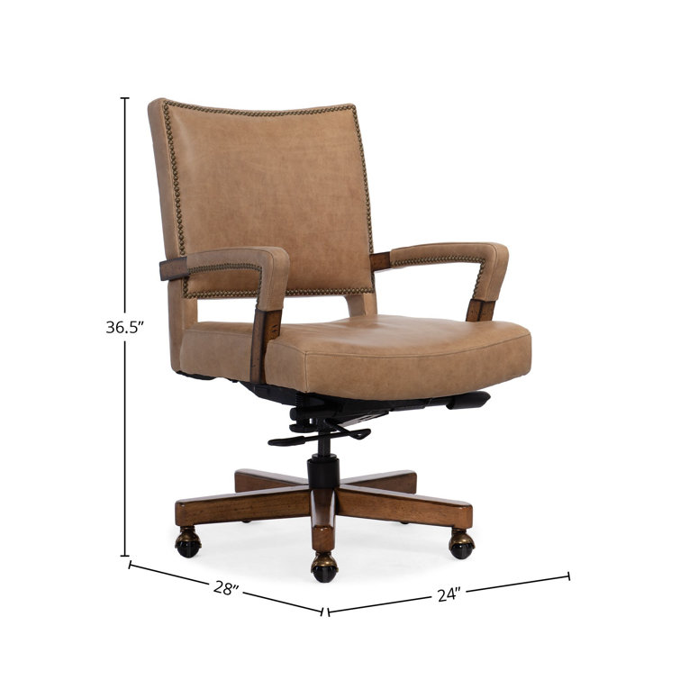 Venerando Latte Brown Leather Swivel Executive Chair