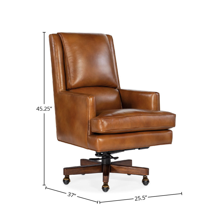 Voyage Cedar Brown Leather High Back Swivel Chair