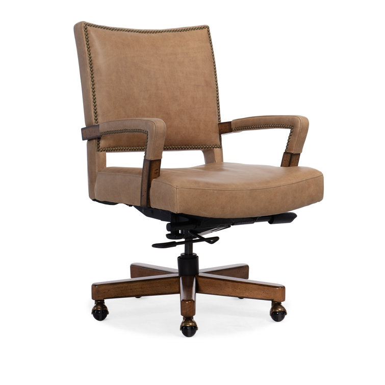 Venerando Latte Brown Leather Swivel Executive Chair