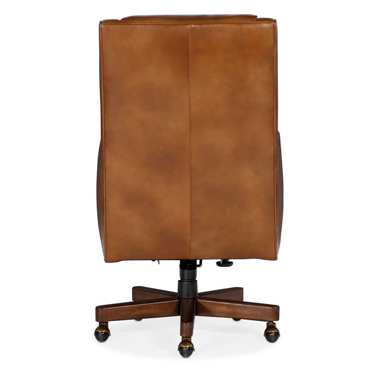 Voyage Cedar Brown Leather High Back Swivel Chair