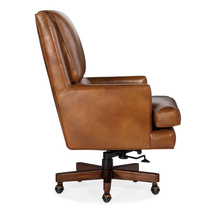 Voyage Cedar Brown Leather High Back Swivel Chair