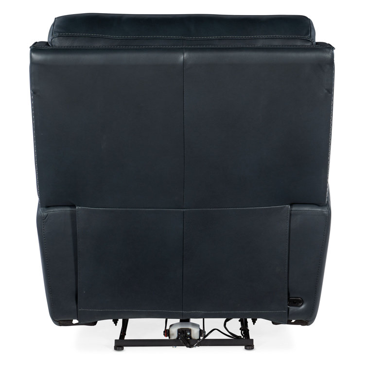 Salvo Denim Blue Handcrafted Leather Recliner with USB Port
