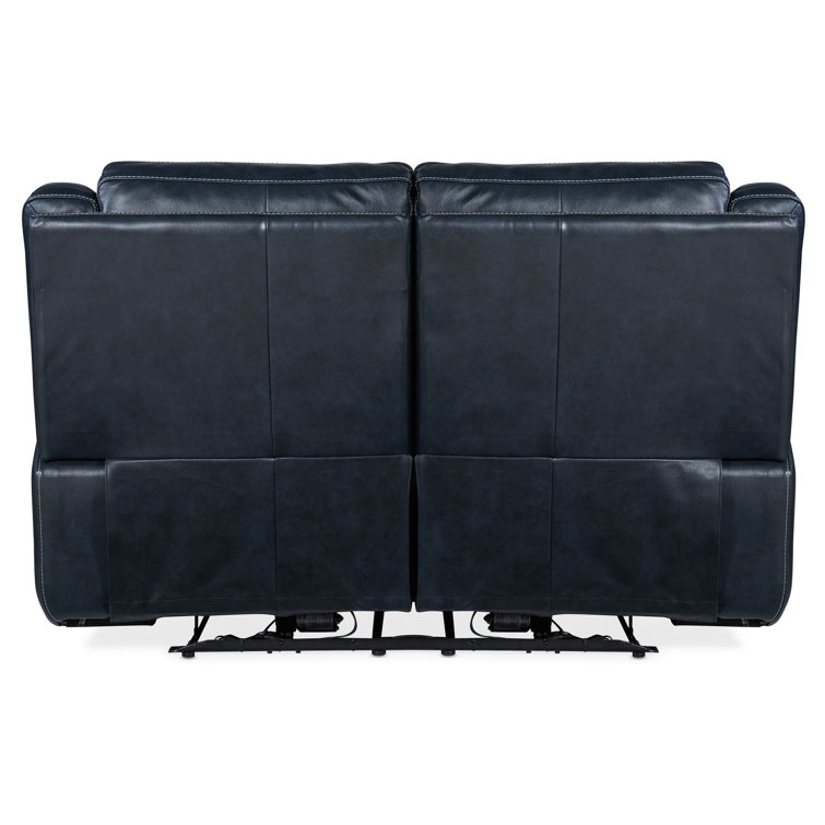 Cosmos Cobalt Top Grain Leather Power Reclining Loveseat