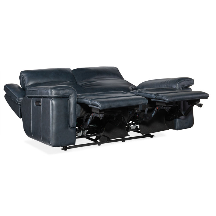 Cosmos Cobalt Top Grain Leather Power Reclining Loveseat