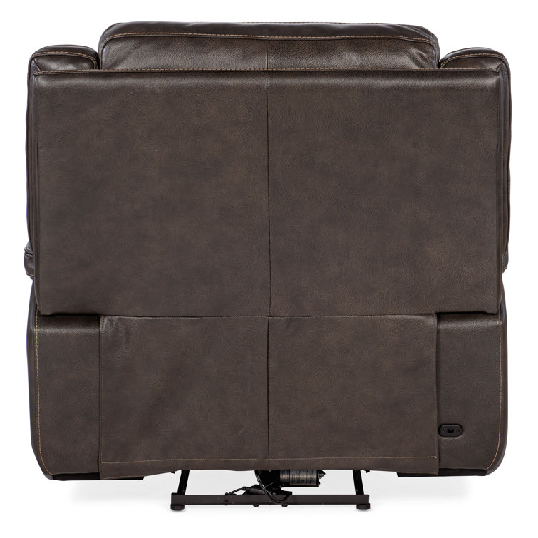 Cosmos Cocao Bustle-Back Leather Power Recliner with USB Port