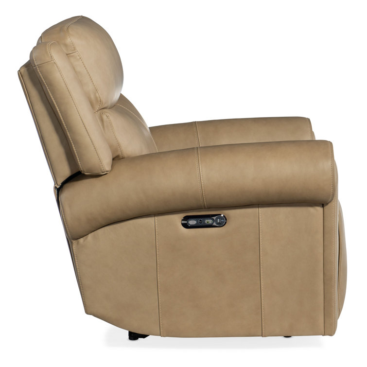 Caruso Sand Genuine Leather Power Recliner