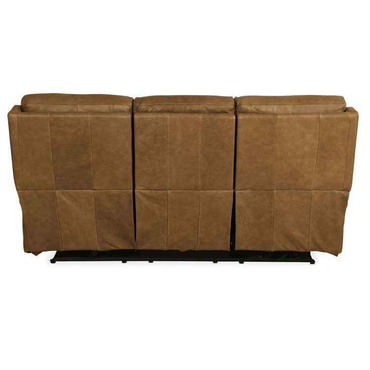 Venerando Latte Brown Leather Reclining Sofa