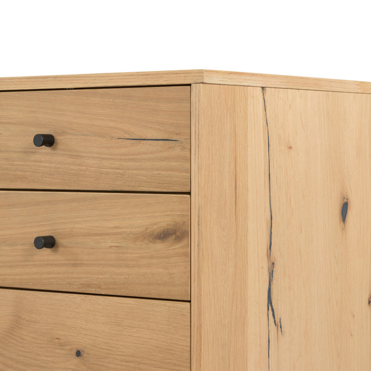 Sumner Contemporary Light Oak Resin Executive Desk with Drawers
