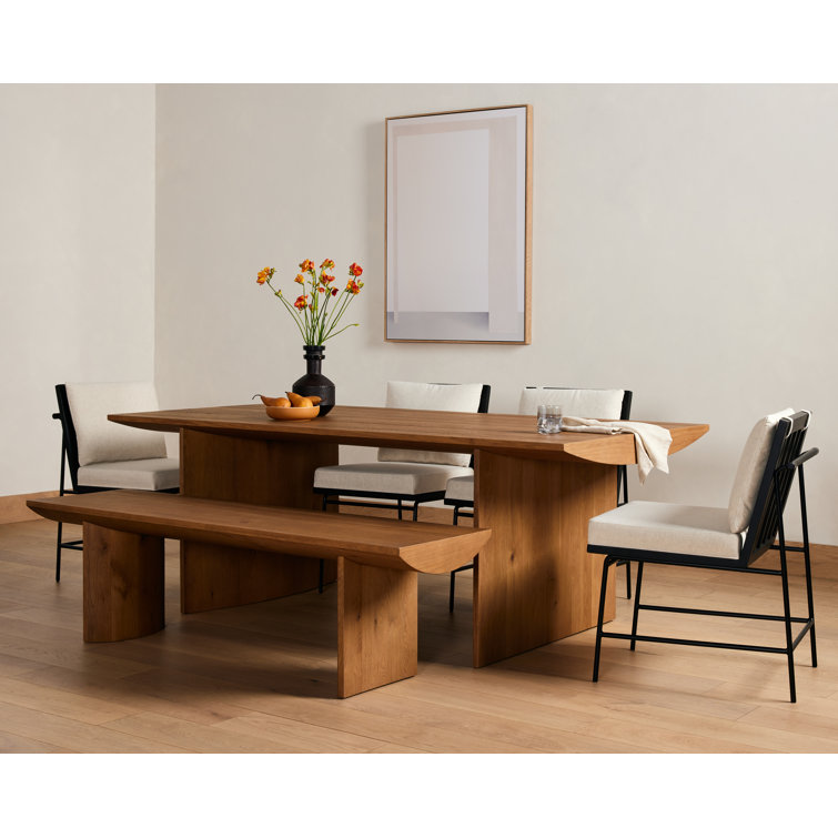 Contemporary Warm Grey-Brown Oak Veneer Rectangular Dining Table