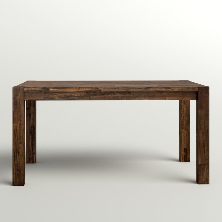 Distressed Jacobean Solid Rubberwood Rectangular Dining Table for Six